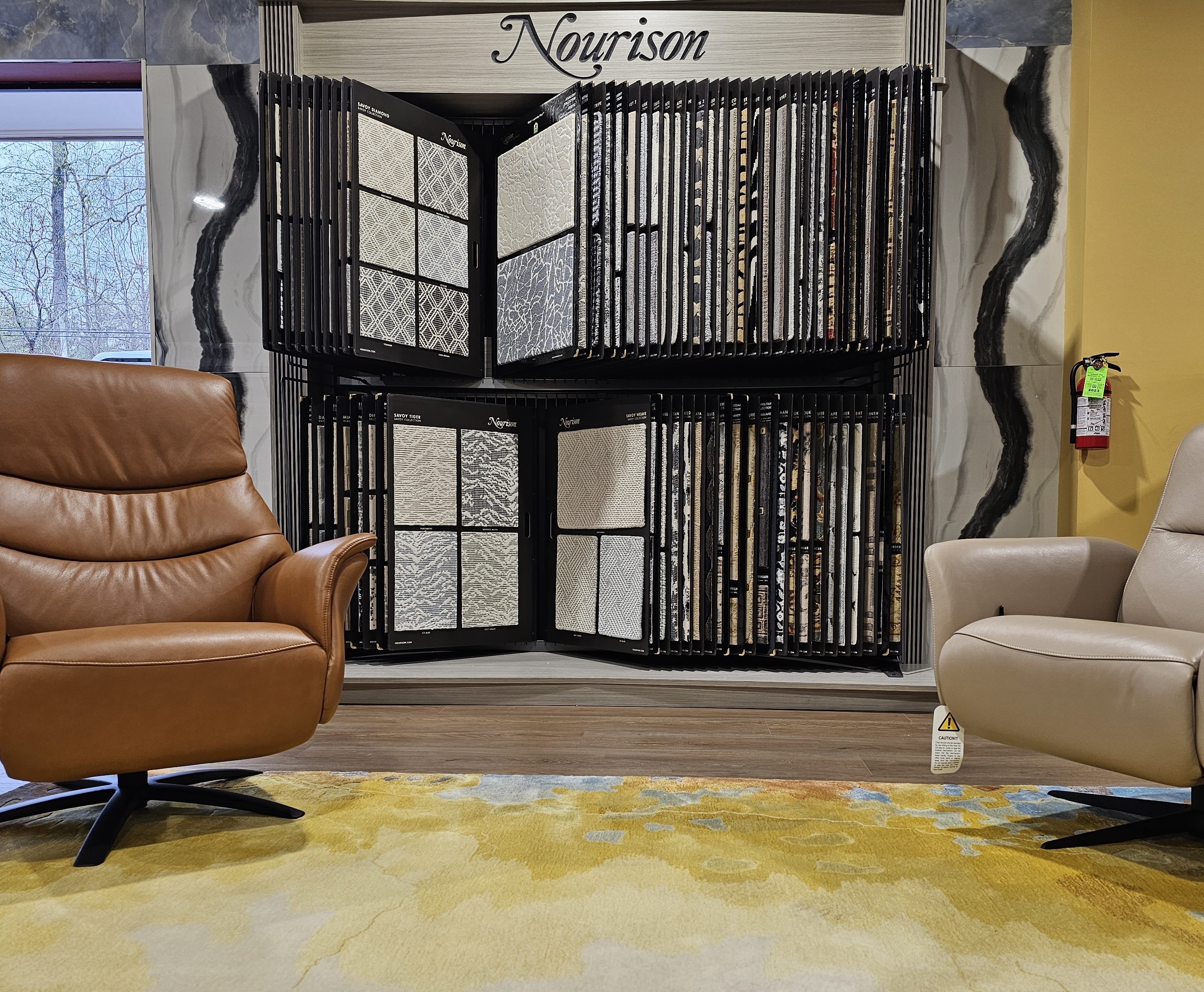 Showroom rug and display at BPS Southeast in Rutherfordton, North Carolina